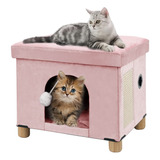 Cama Plegable Para Gatos Con Rascador Y Juguete, 45 X 37 X 3