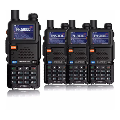 4 Radios Walkie-talkie Baofeng Uv-5rh Portátil Bidireccional De 6 Bandas 10w 999canale 10km Color Negro | Envío gratis