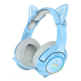 Headset Gamer Profissional Onikuma K9 Com Orelhas Azul Bebe Cor Azul-celeste Cor Da Luz Rgb