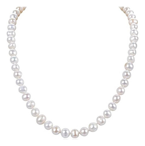 Collar Perlas Cultivadas Naturales Con Broche De Oro A027