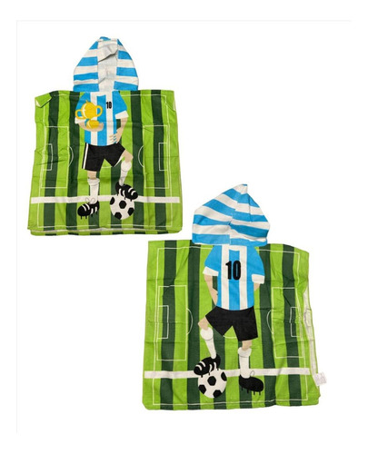 Toallon Poncho Microfibra Dibujos Infantil