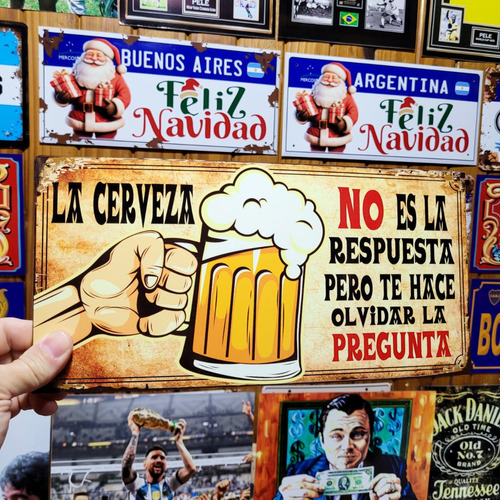 Cartel Chapa Cerveza Argentina Vintage Retro Apto Exterior