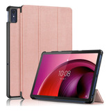 Capa De Couro Em Ouro Rosa Para Lenovo Tab M10 5g 10.6