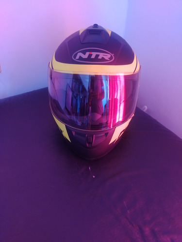 Casco Ntr Cerrado Integral Doble Visor Color Fluor