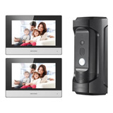 Kit 02 Telas Ds-kh6320-te1 + Vídeo Porteiro Ip Hikvision