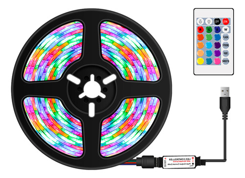 Tira De Luces Led Rgb Usb Regulable Con Control Remoto Ir 16