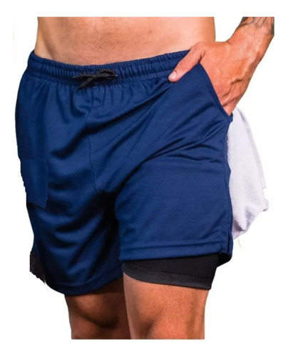 Shorts Masculino Com Bolso Oculto Para Celular 2 Em 1