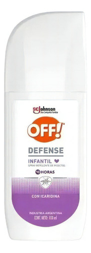 Repelente De Insectos Off Defense Infantil Spray X 100 Ml 