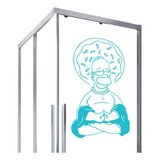 Adesivo Para Vidro Box  Azul Desenhos Homer Buda