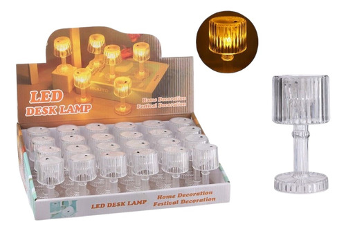 12 Piezas Mini Lampara De Mesa Led Decorativa De Luz Calida