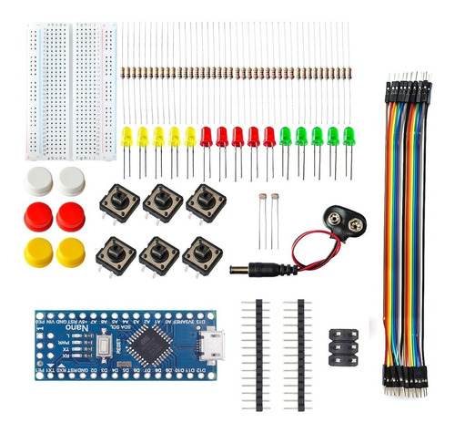 Kit Iniciante Placa Nano Compatível Com Arduino Atmega328p