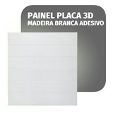 Painel Placa 3d Estilo Madeira Branca Espuma Adesiva 77 X 70