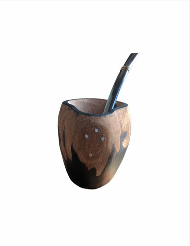 Mate Madera Algarrobo Premium Ecologico + Bombilla Regalo