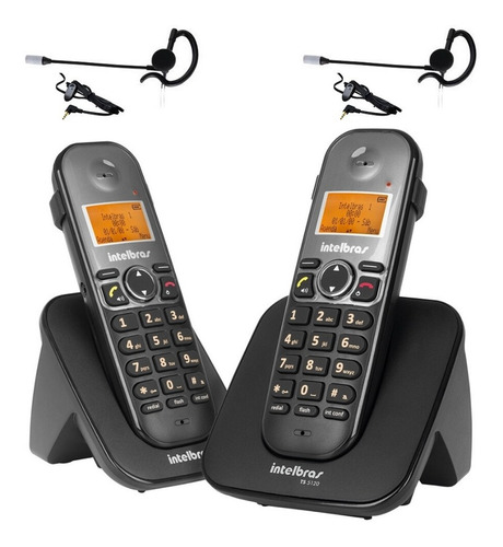 Kit Aparelho Telefone Sem Fio Ramal Ts 5122 Bina 2 Headset