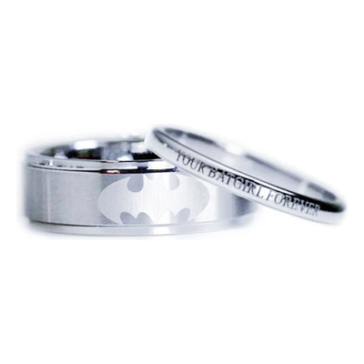 Par Anillos Batman Gatubela Plata .925 Amor Pareja Argollas Plateado A Definir