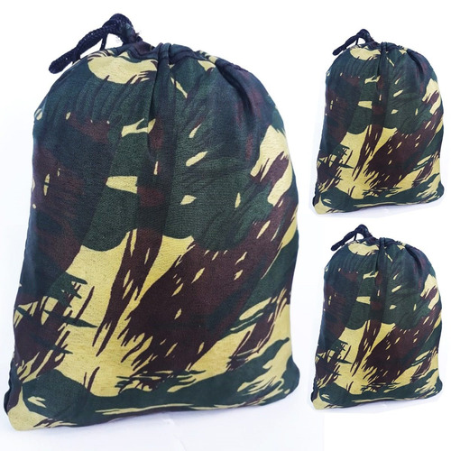 Kit 3 Rede De Dormir Descanso Nylon Camuflada Camping Trilha