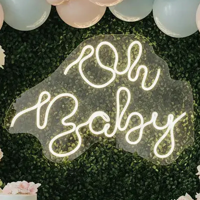 Oh Baby Painel Neon Led Letreiro Decoração Festa Acrílico | Parcelamento sem juros