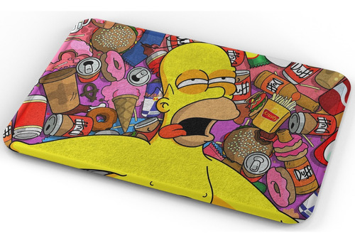 Tapete The Simpsons Homero Ebrio Cara Baño Lavable 40x60cm