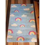 Alfombra Carpeta Infantil Arcoiris Celeste  1.50 X 1.00 Imp.