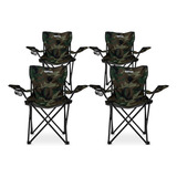 Silla Plegable Camping Playa Pesca Y Exteriores Portatil Color Militar