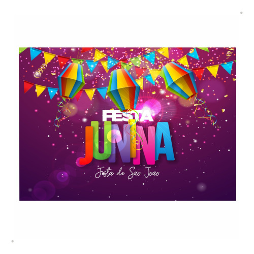 Painel Festa Junina Retangular 4,00 X 3,00 Tecido Sublimado