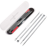 Set 4 Herramientas Para Remover Puntos Negros Espinillas