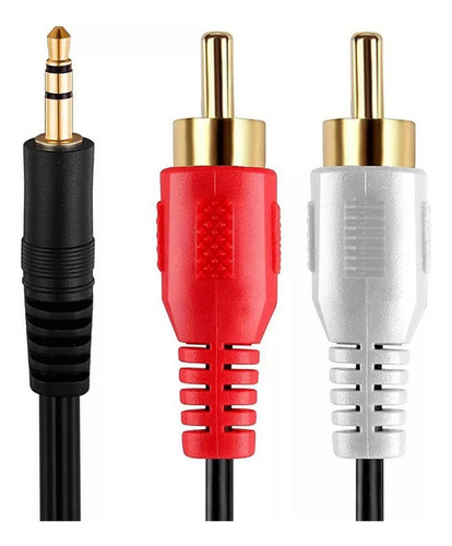 Cable Audio 2 Rca Miniplug 3.5mm Stereo Pc Notebook Consola