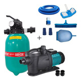 Bomba P/piscina Dancor 1/3cv C/filtro Dfr12 30.000l + Kit