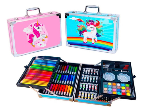 Set Kit Arte Niños Maleta Crayon Acuarela Plumon 145 Piezas