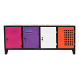 Mini Locker 4 Puertas Anchas Multi Color- Lockers Nfb