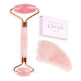 Jessica Wellness  Gua Sha De Cuarzo Rosa Y Rodillo Facial P