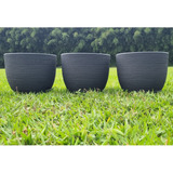 Jogo 3 Vasos Bojo Grafiato Luxo Plantas Casa Jardim Varanda