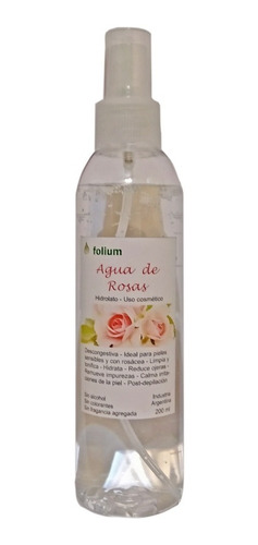 Agua De Rosas 200 Ml Tónico Facial  Folium