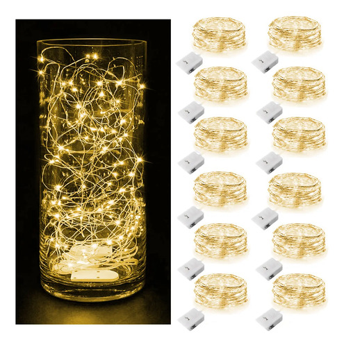10 Tiras Led Decoracion Adorno Arreglos Serie Pila Lueces