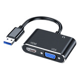 Conversor Usb3.0 A Hdmi Vga Hd + Salida De Audio De 3,5 Mm