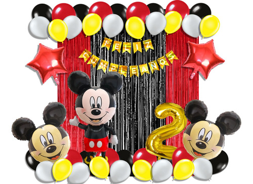 Kit De Decoración De Globos Fiesta (48 Piezas) Mickey Mouse