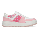 Tenis Ozono Para Mujer Estilo 625504 Blanco - Rosa