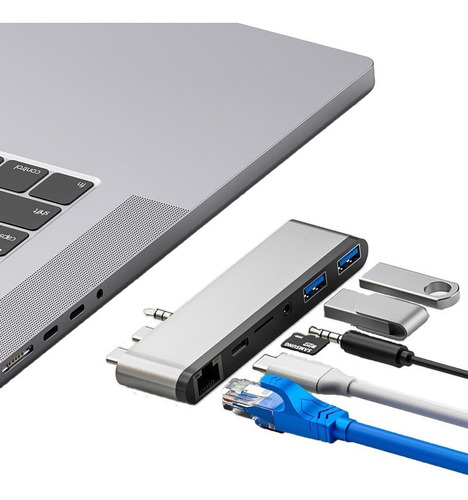 Adaptador Ethernet Usb C Hub Para Macbook Pro 2021