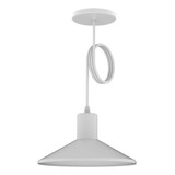 Lampara Colgante Moderna Sombrero Chino Colores 1 Foco Led Color Blanco