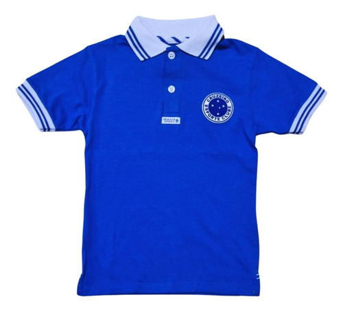 Camisa Infantil Cruzeiro Polo Azul Oficial