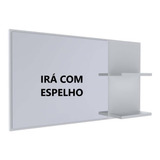 Espelheira Para Banheiro Branca Com Espelho +nichos Madri 80