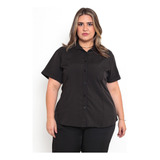 Camisa Plus Size Feminina Social De Manga Curta (379)