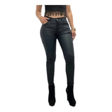 Pantalon Jean Levantacola Push Up Efecto Cuero Para Mujer