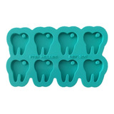 Molde Silicone Resina Dente Dentinho 8 Pingente Chaveiro 2cm