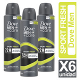 Desodorante Dove Men Sport Active + Fresh Pack De 6 Unidades