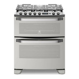 Estufa Electrolux 76dxr A  Gas/eléctrica 5 Quemadores  Acero Inoxidable 127v/220v Puerta Con Visor 125.1l Con Horno Doble