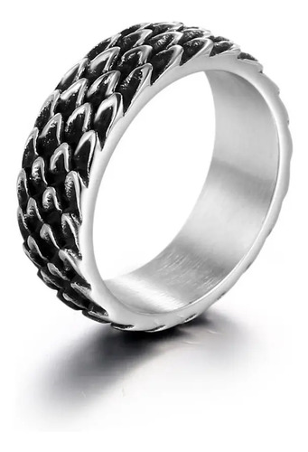 Nuevo Anillo Escamas Dragon Reptil Acero Titanio Hombre A203