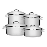 Conjunto De Panelas Aço Inox 4 Peças Solar Tramontina 