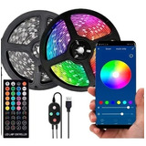 Luces Led 5050 Rgb 15m Bluetoth Audiorritmica Control Grande