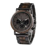 Reloj De Madera Bobo Bird Original Negro Con Café